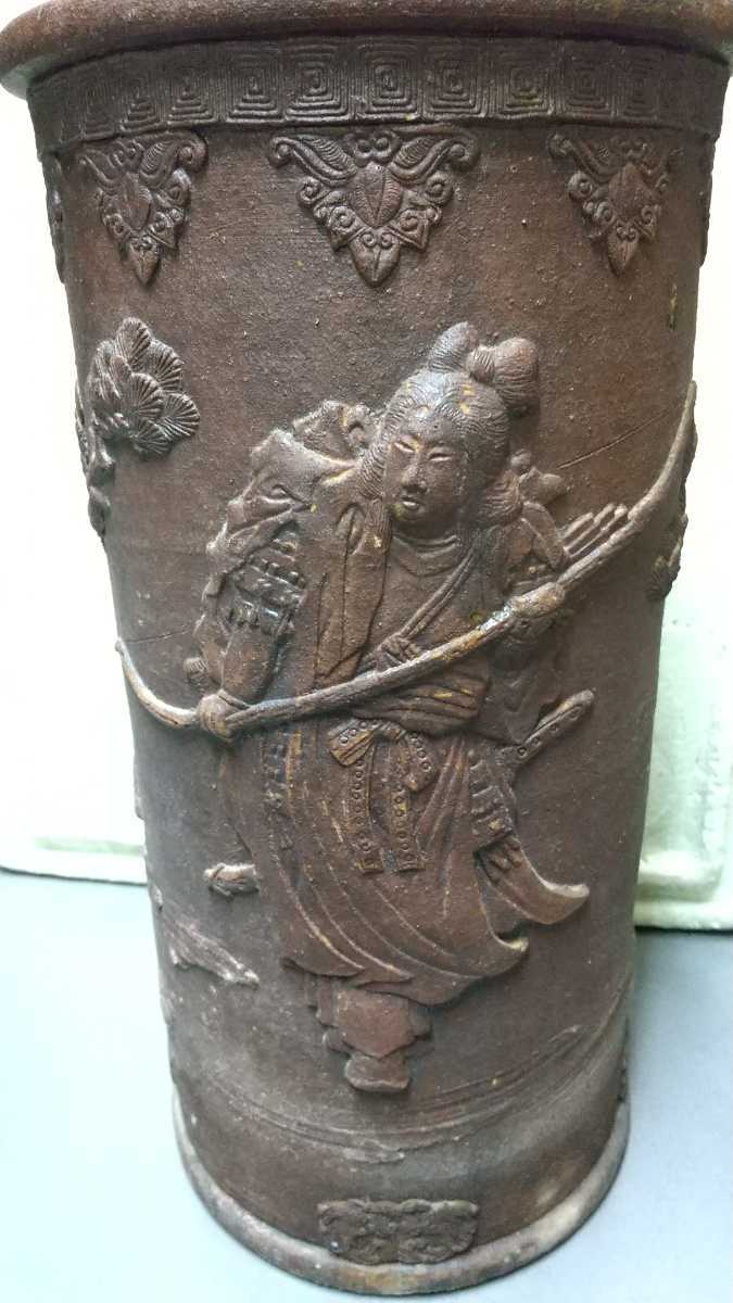 旧家買い取り品 中国 古玩 作 中国美術 花瓶 壺 古い 高さ34cmカケあり_画像5