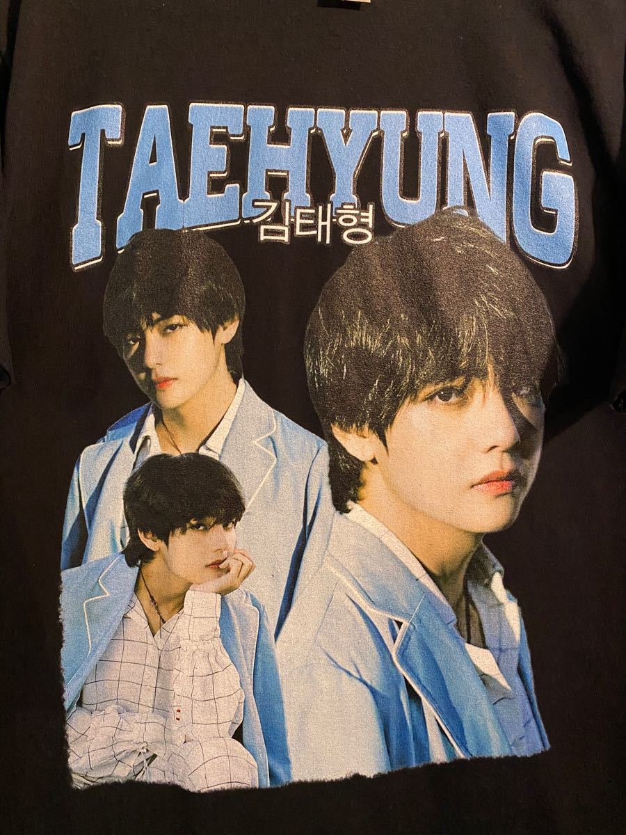 BTS V テテ テヒョン HIPHOP Tシャツ 新品 ヴィンテージ風 BTS V テテ テヒョン HIPHOP Tシャツ 新品 ヴィンテージ風
