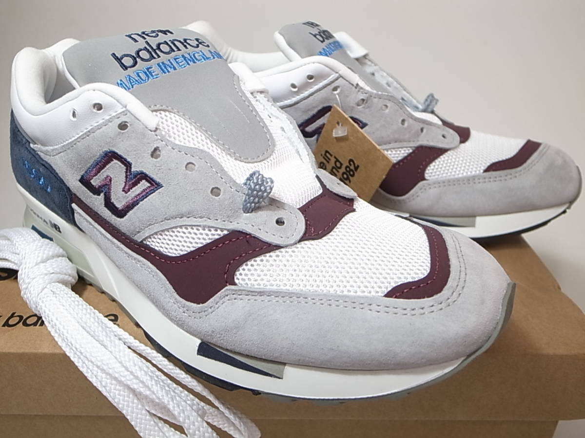 【送料無料 即決】NEW BALANCE UK製 M1500NBR 25.5cm US7.5新品 グレーxネイビーxバーガンディGRAY NAVYスエード メッシュ英国製イギリス製