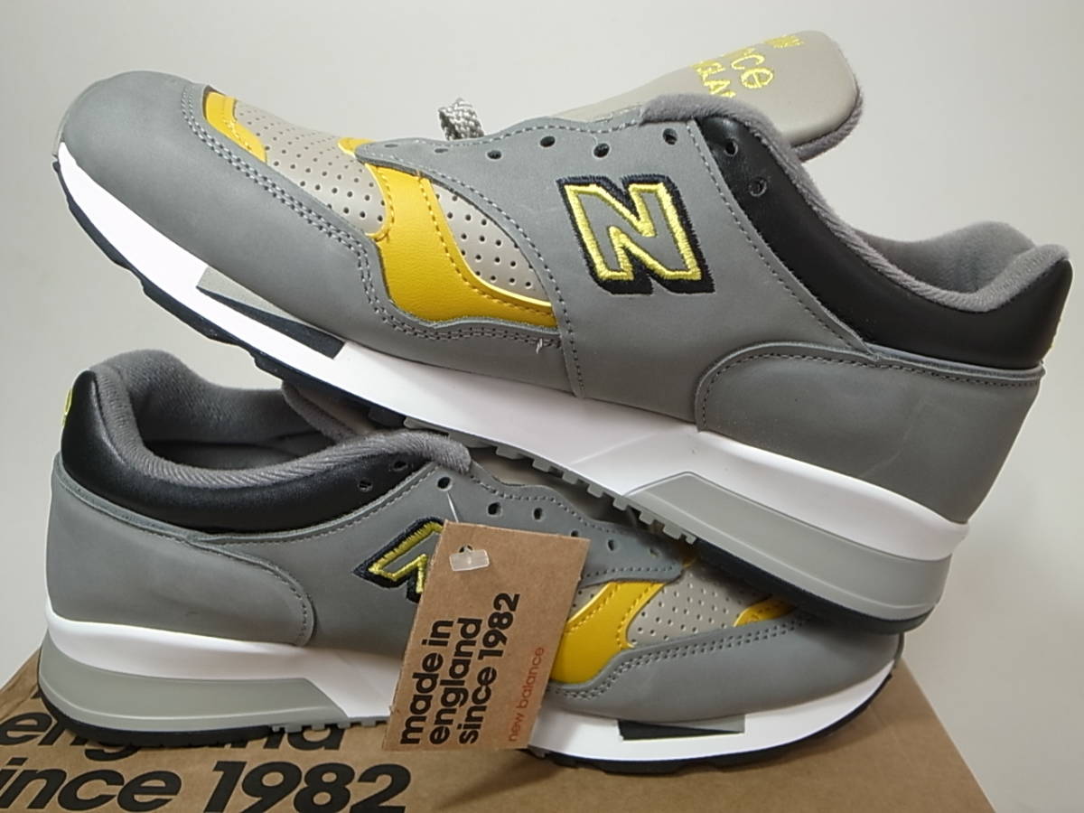 [ free shipping prompt decision ] not yet sale in Japan NEW BALANCE UK made M1500GGY 24.5cm US6.5 new goods BRINGBACK limitation all leather reissue color GRAY gray x yellow Britain made 