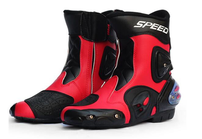 新入荷 PRO SPEED オートバイ レーシングブーツ バイク用ブーツ 靴 赤 サイズ43 26.5-27cm