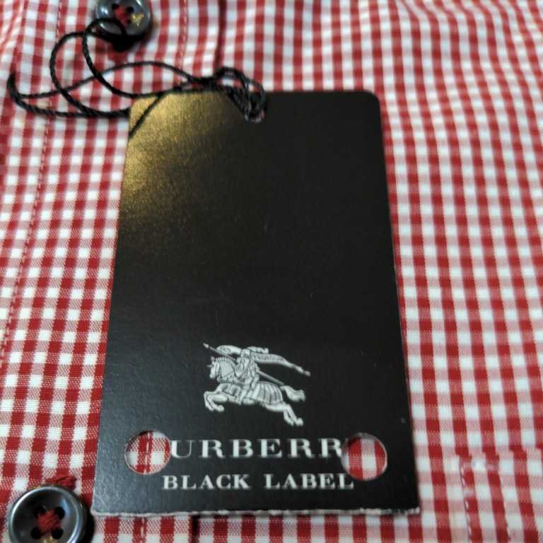 [ новый товар не использовался ]BURBERRY BLACKLABEL Burberry Black Label рубашка с длинным рукавом размер ML(40)k реликт & серебристый жевательная резинка в клетку бордо 