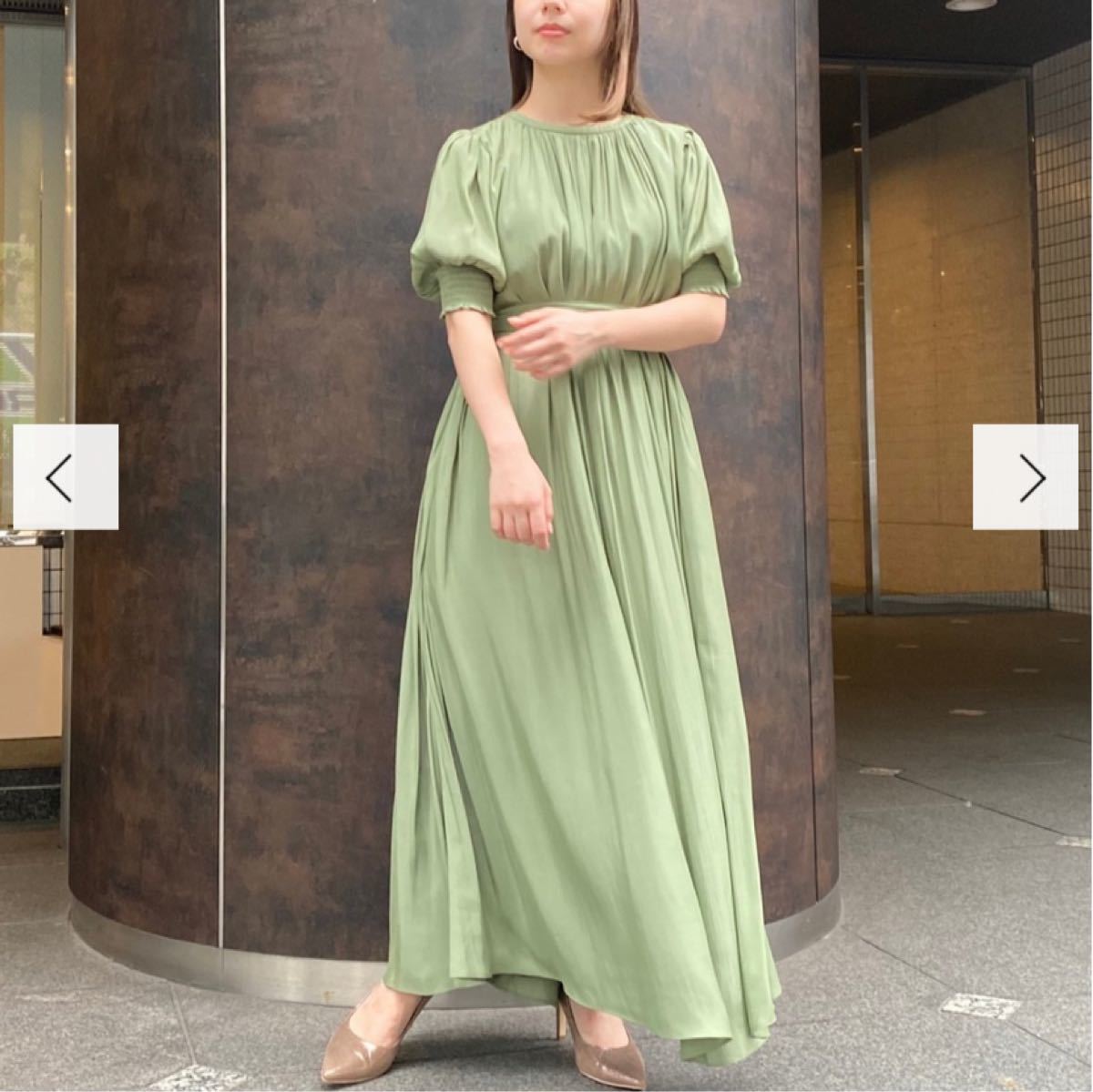 ドレス LADY ワイドサッシュボリュームワンピース