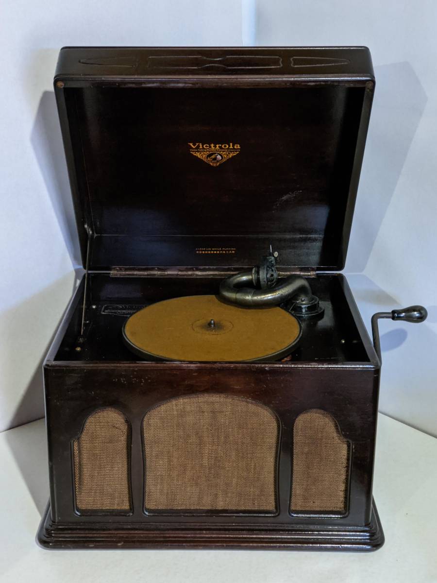 動作確認済み VICTROLA 蓄音機 J1-51 卓上型 卓上蓄音機 SP盤 鉄針つき
