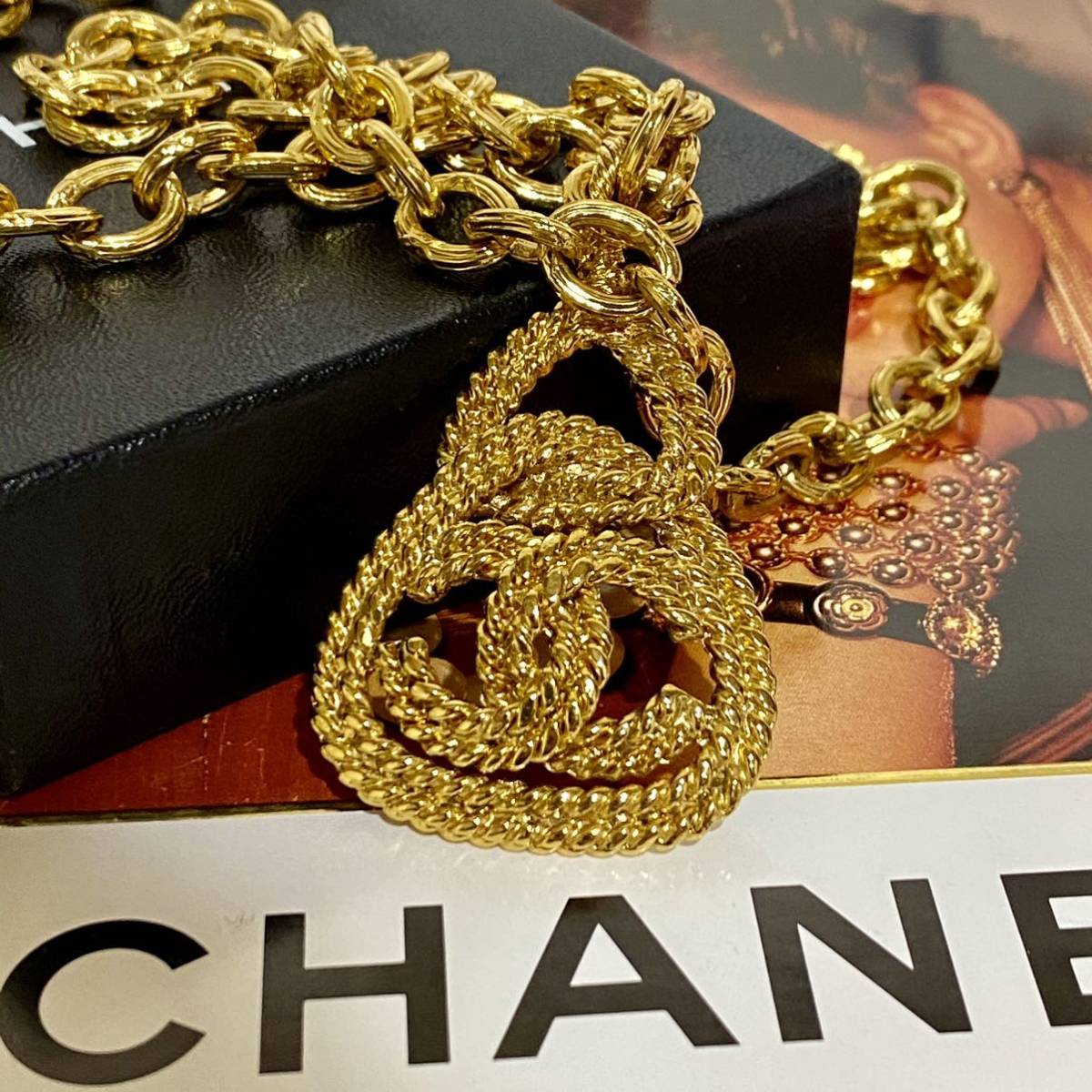 希少 90'S VINTAGE OLD CHANEL ゴールドチェーンネックレス ココ coco