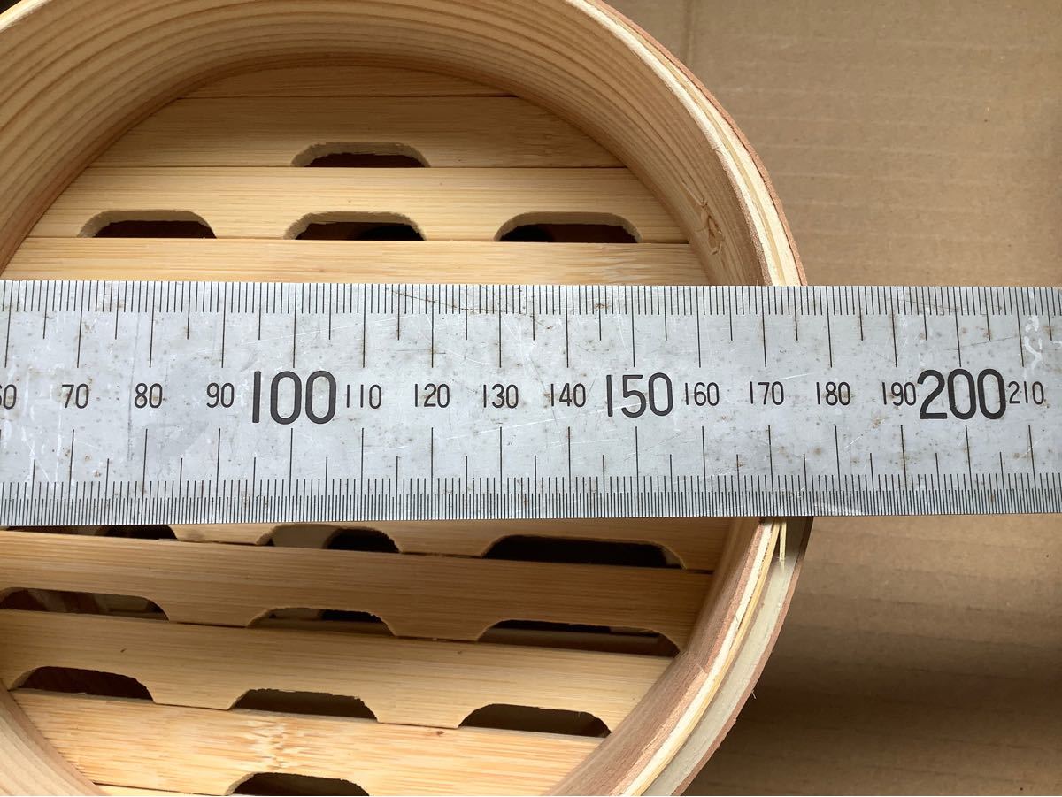 本体18センチ　中華セイロ身2段蓋1段セット　杉製　中華小鍋(20センチ)付　未使用品  せいろ 木製