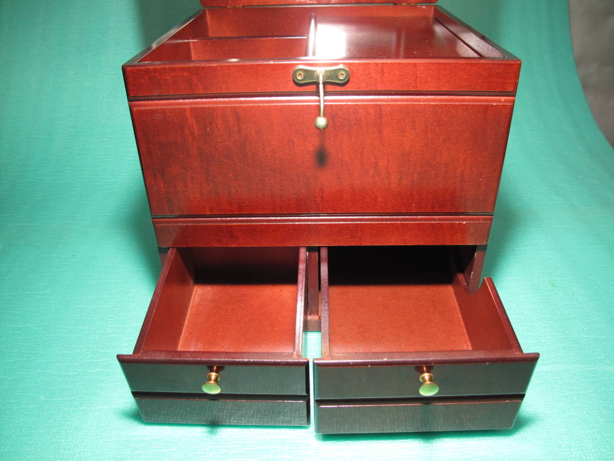  compact dresser desk desk dresser make-up box mirror attaching three surface mirror cosme box retro antique Showa Retro 