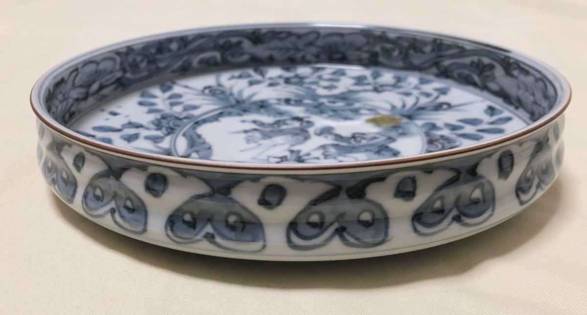 新品 京焼 清水焼 大野瑞昭 瑞昭窯(現在閉窯した) 染付 人物絵 新品 京焼 清水焼 大野瑞昭 瑞昭窯(現在閉窯した) 染付 人物絵