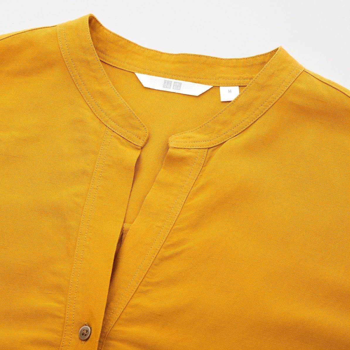 【お値下げ】新品タグ付き ユニクロ UNIQLO リネンブレンドスキッパーシャツ 7分袖 抜け感のある着こなし ナチュラルな風合い M ベージュ _お色違い画像です。仕様のみご参照下さい。