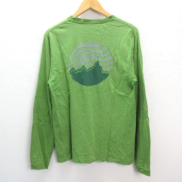 a■パタゴニア/PATAGONIA イラストプリント 長袖Tシャツ【S】緑/MENS/23【中古】_画像3