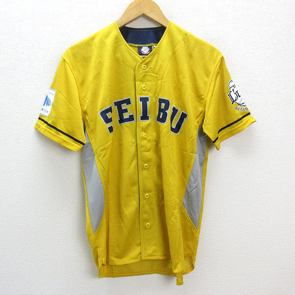 s■埼玉西武ライオンズ/saitama seibu Lions 応援ユニフォーム 【 S 】黄/MENS/28【中古】_画像1