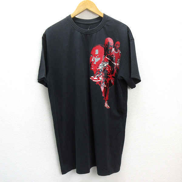 a■ナイキ/NIKE イラストプリント Tシャツ【XL】赤黒/MENS/101【中古】_画像1