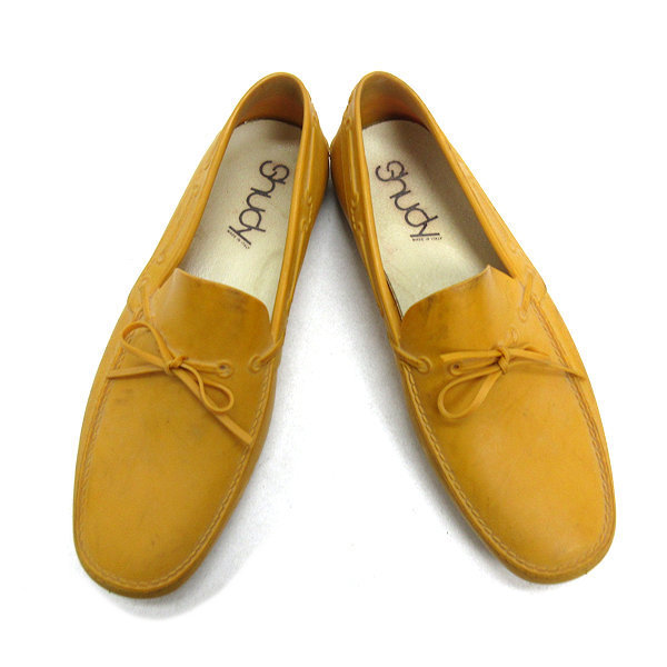 k# made in Italy #[26cm degree ]shuti/Shudy Raver deck shoes / rain shoes / yellow /MENS#31[ used ]