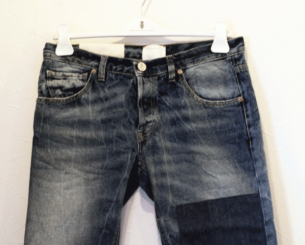 新品★最大値下げ*P.M.D.S pmds premium mood ウォッシュ・パッチワーク・USED加工 デニム ジーンズ made in italia イタリア サイズ32