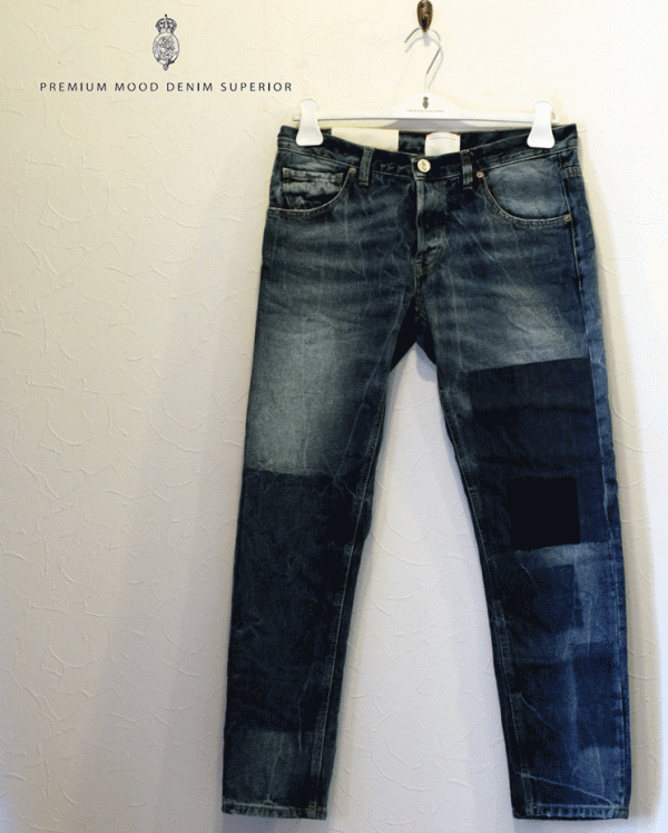新品★最大値下げ*P.M.D.S pmds premium mood ウォッシュ・パッチワーク・USED加工 デニム ジーンズ made in italia イタリア サイズ32W32～