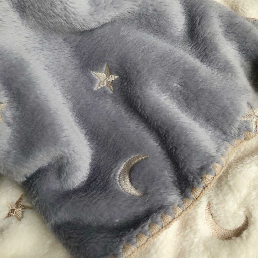  новый товар звезда . месяц Gold вышивка baby Eve ru мех покрывало Корея Eve ru серый 70×90cm