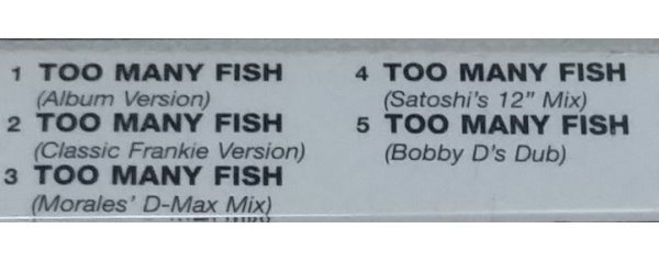 USMUS ★ 中古CD 洋楽 シングル Frankie Knuckles feat Adeva : Too Many Fish 1995年 ハウス David Morales Satoshi Tomiieの画像3