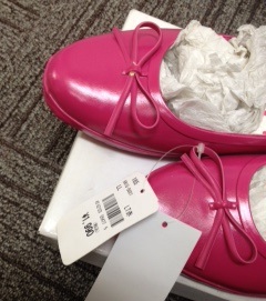 ** new goods unused tag attaching * boots material. pretty ribbon attaching rain shoes *LL*. peach color **