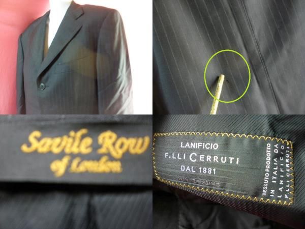 ＵＳＥＤ・難有り Savile Row ジャケット サイズ９２Ａ５ 黒系_画像3