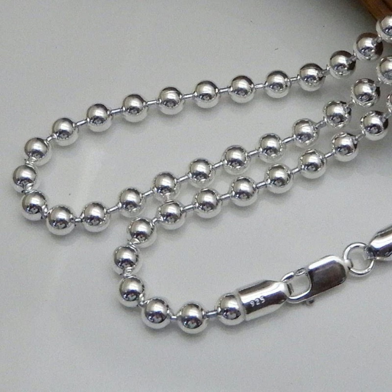 存在感有 ネックレス メンズ シルバー925 ボールチェーン 70cm 4.5mm