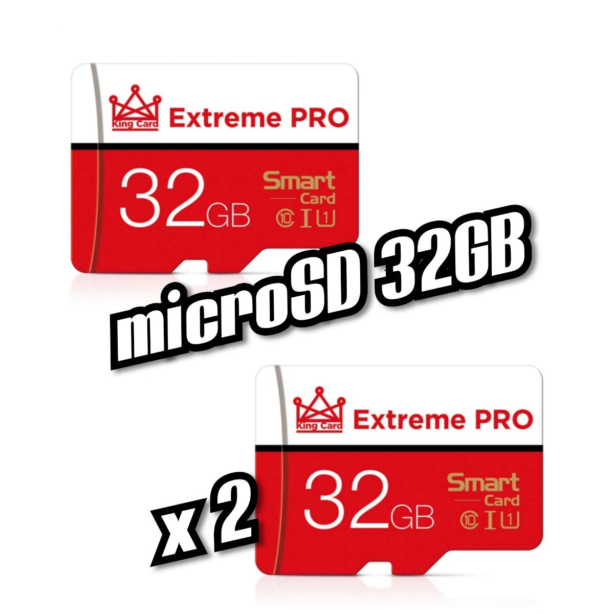 マイクロSDカード 32GB 2枚 class10 UHS-I対応 高速 EXTREME PRO WHITE-RED