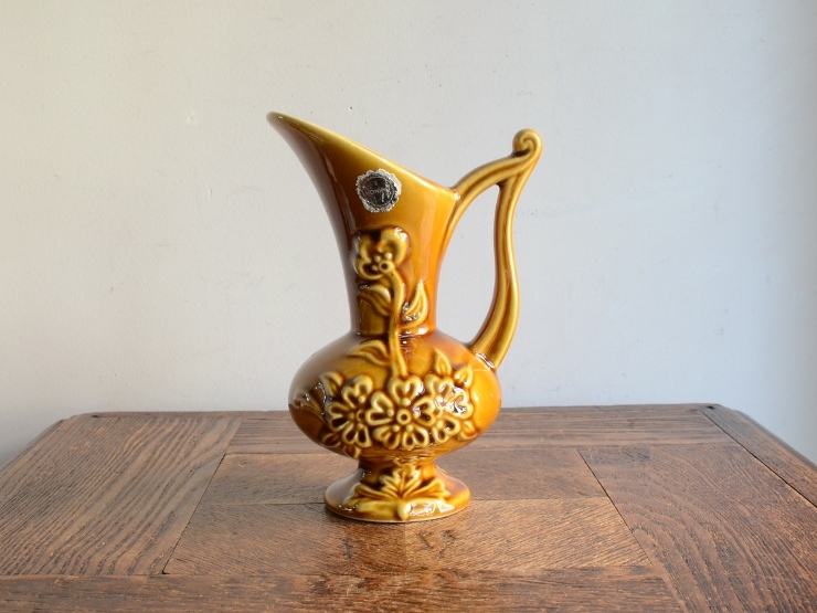 アンティーク花器 オブジェ ヴィンテージ デザイン 陶器 フラワーベース（H17cm） 華道 花瓶 生け花 ポット_画像1