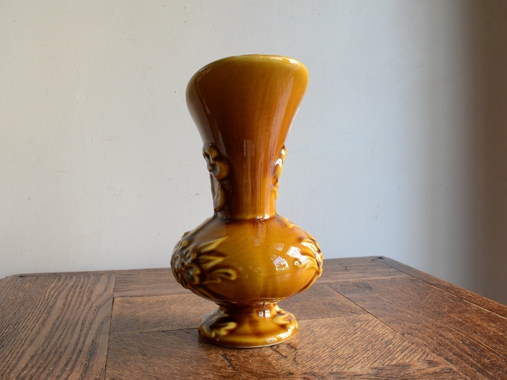 アンティーク花器 オブジェ ヴィンテージ デザイン 陶器 フラワーベース（H17cm） 華道 花瓶 生け花 ポット_画像3