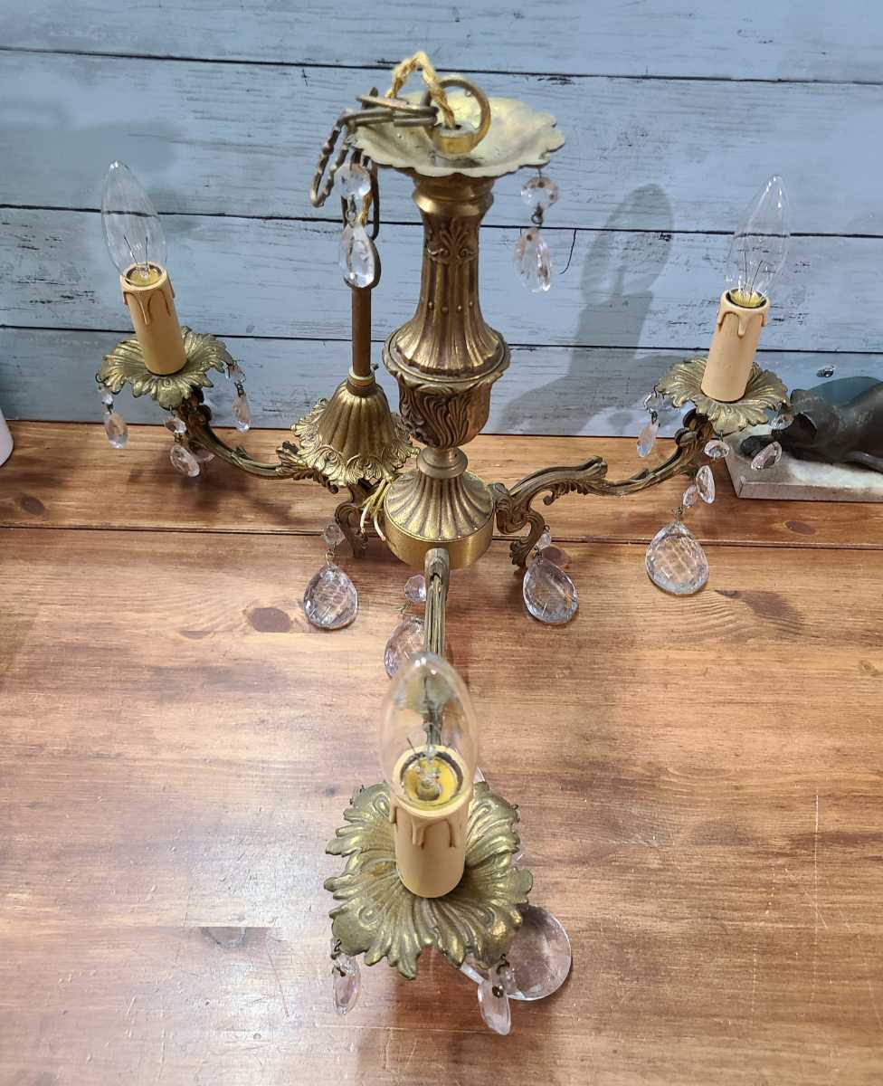 フランスアンティーク シャンデリア ランプ 天井照明 キャンドル 蝋燭 