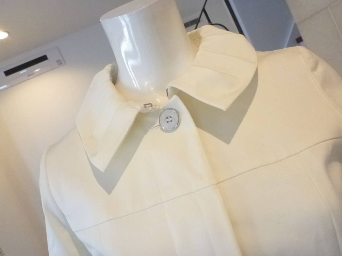  Harrods Harrods * белый белый дизайн воротник ракушка кнопка весеннее пальто сделано в Японии 1 S соответствует 