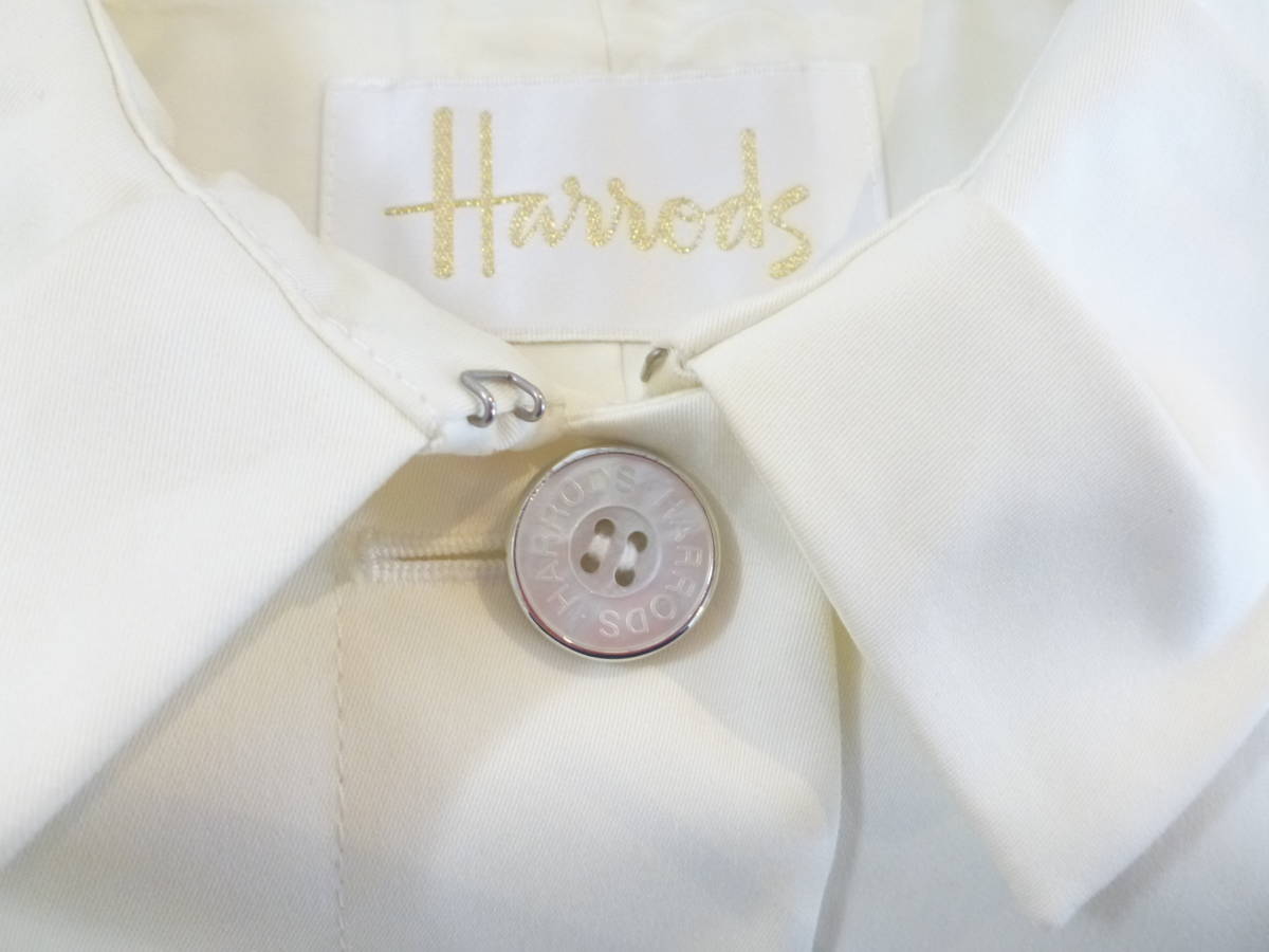  Harrods Harrods * белый белый дизайн воротник ракушка кнопка весеннее пальто сделано в Японии 1 S соответствует 