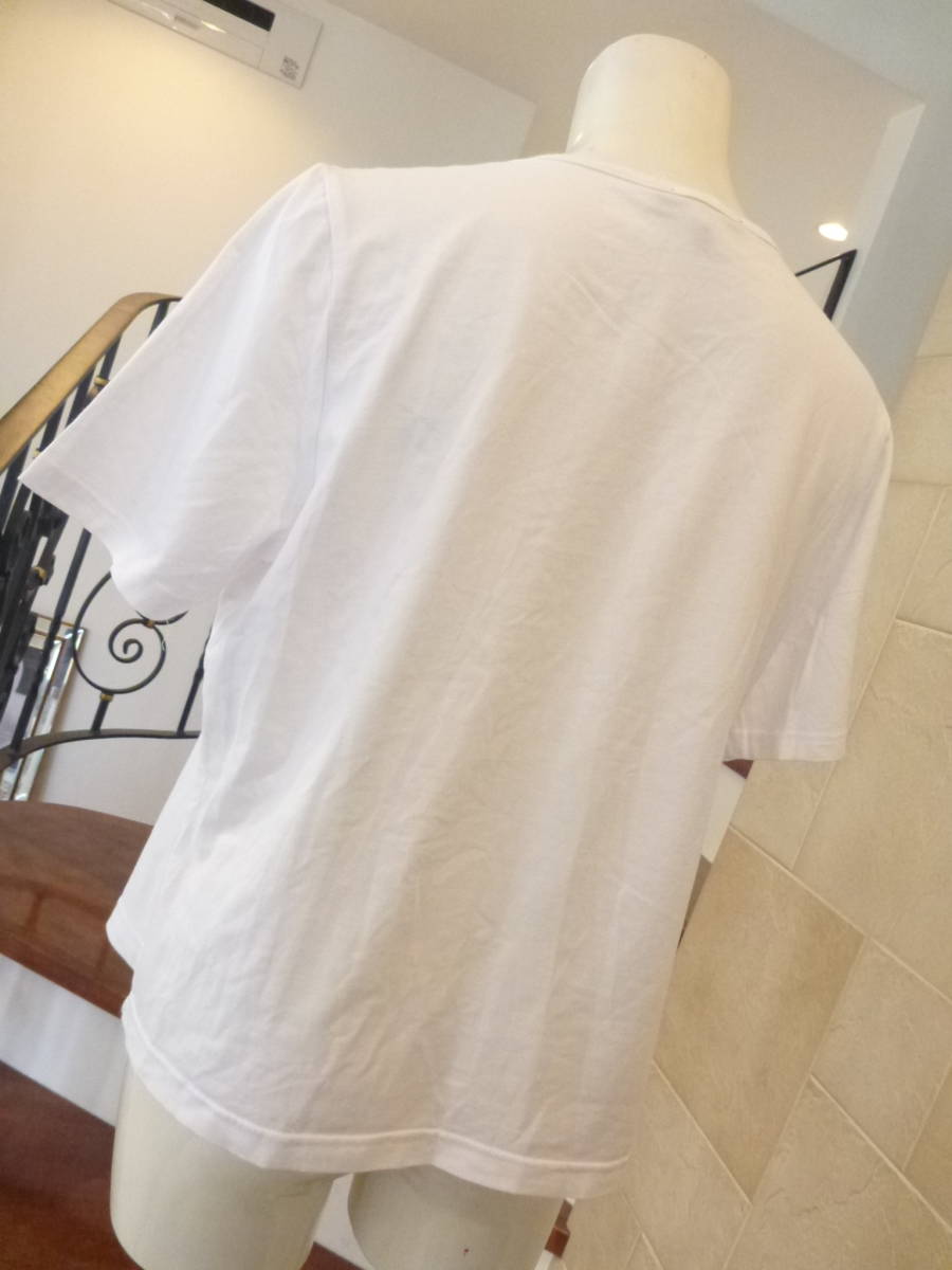 美品　TEE-HOUSE　ティーハウス ★　白　くま　ビジュー　半袖　カットソー　Tシャツ　42　LL相当_画像7