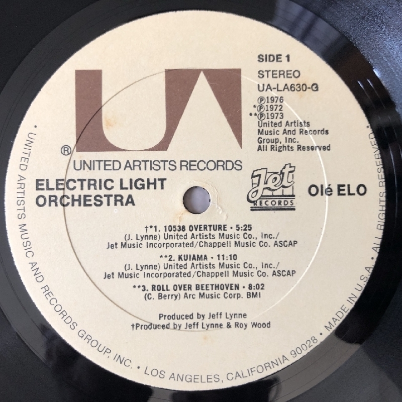 美盤 エレクトリック・ライト・オーケストラ Electric Light Orchestra (ELO) 1976年 LPレコード Ole ELO 米国盤 Jeff Lynne_画像8