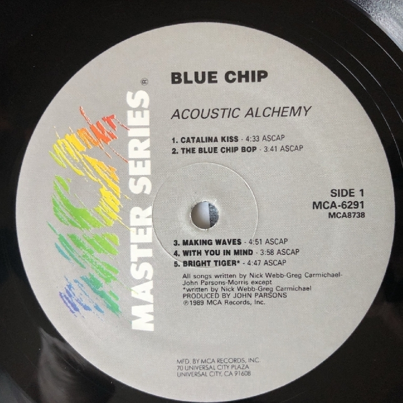 美盤 アコースティック・アルケミー Acoustic Alchemy 1989年 LPレコード ブルー・チップ Blue Chip 米国盤 Jazz / Fusion_画像7