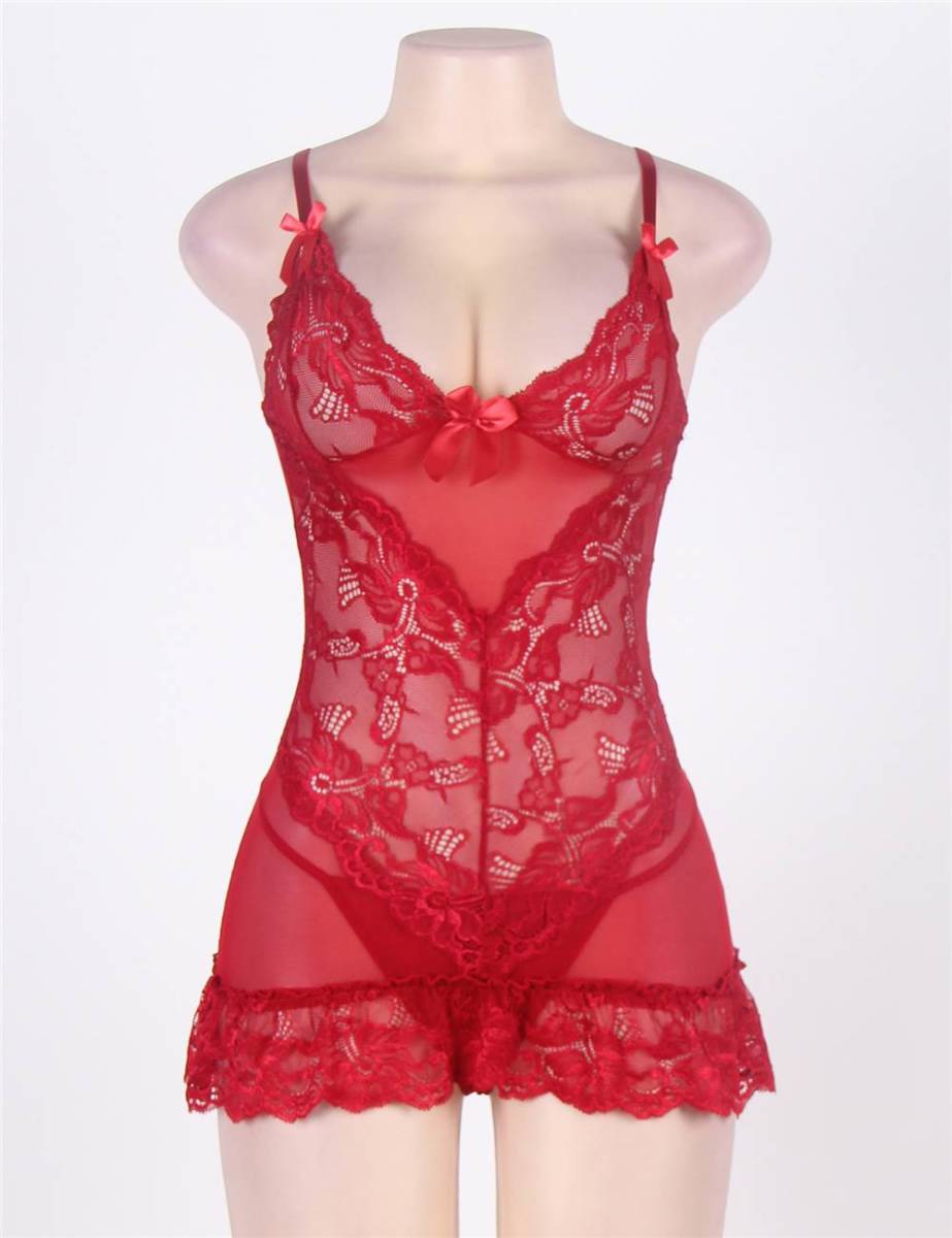 70218-3 5XL size baby doll shorts set sexy Ran Jerry underwear red 