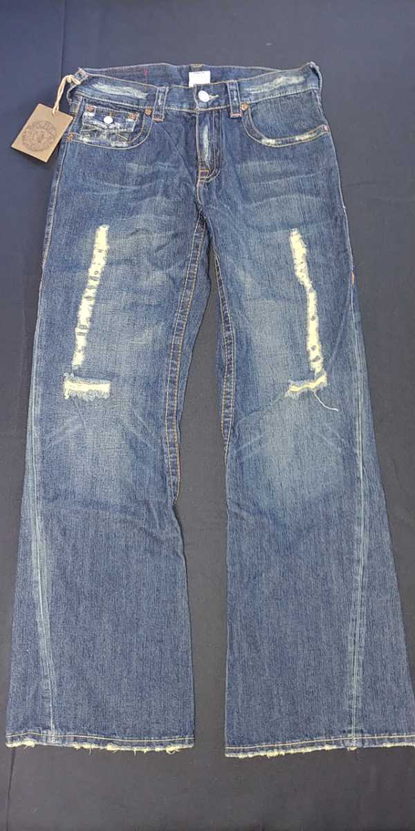 新品! TRUE RELIGION トゥルーレリジョン ダメージ加工 デニムパンツ W31L31 mod: #803_画像1