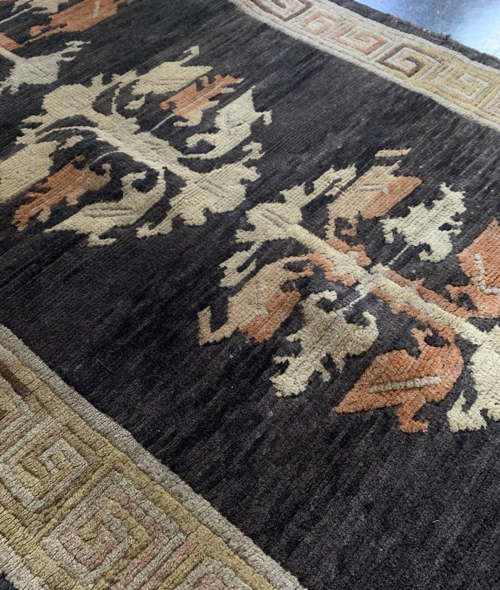 緞通 チベタンラグ チベット ラグ アンティーク ヴィンテージ 絨毯