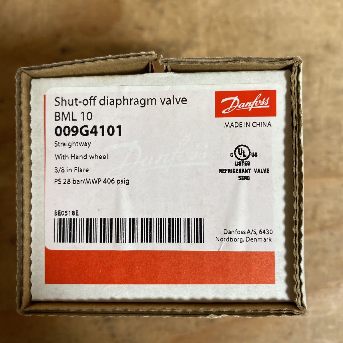 未使用品☆Danfoss ダンフォス Shut-off diaphragm valve ダイアフラムバルブ BML10 009G4101 3/8in インチ Flare☆送料520☆レ+_画像9