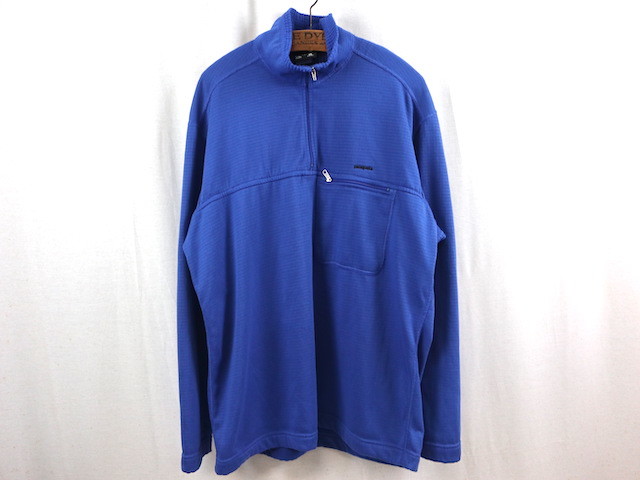 90'S USA製 patagonia パタゴニア R1 プルオーバー ジャケット(L)ブルー レギュレーター_画像1