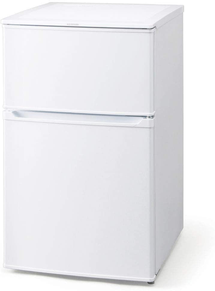 新しいエルメス 新品☆アイリス 2ドア冷蔵庫 90L 耐熱天板 幅47cm ホワイト　送料無料7 100リットル～