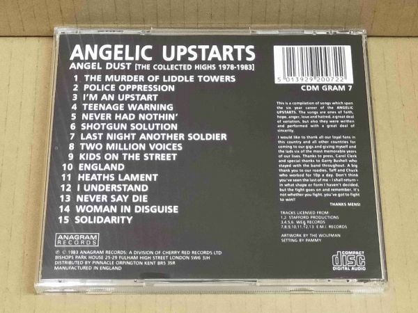 ANGELIC UPSTARTS ANGEL DUST THE COLLECTED HIGHS 1978-1983 CD f807_画像3