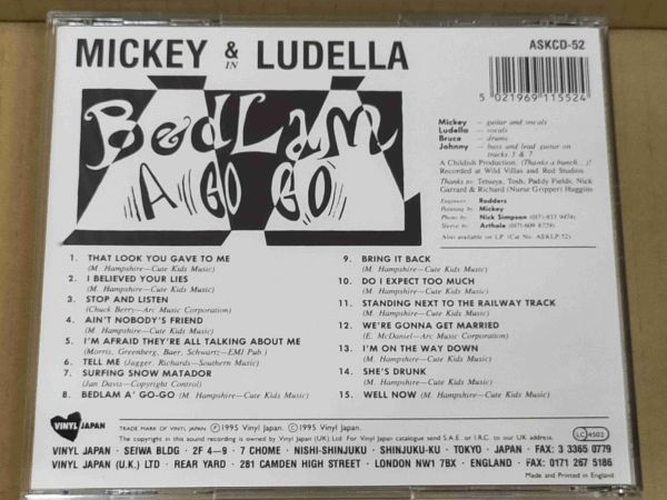 MICKEY & LUDELLA BEDLAM A' GO-GO! CD f801_画像2