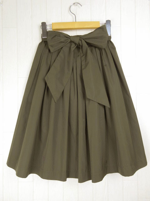 en Natural Beauty Basic N.Natural Beauty Basic sash belt gathered skirt 166-6220027 khaki M