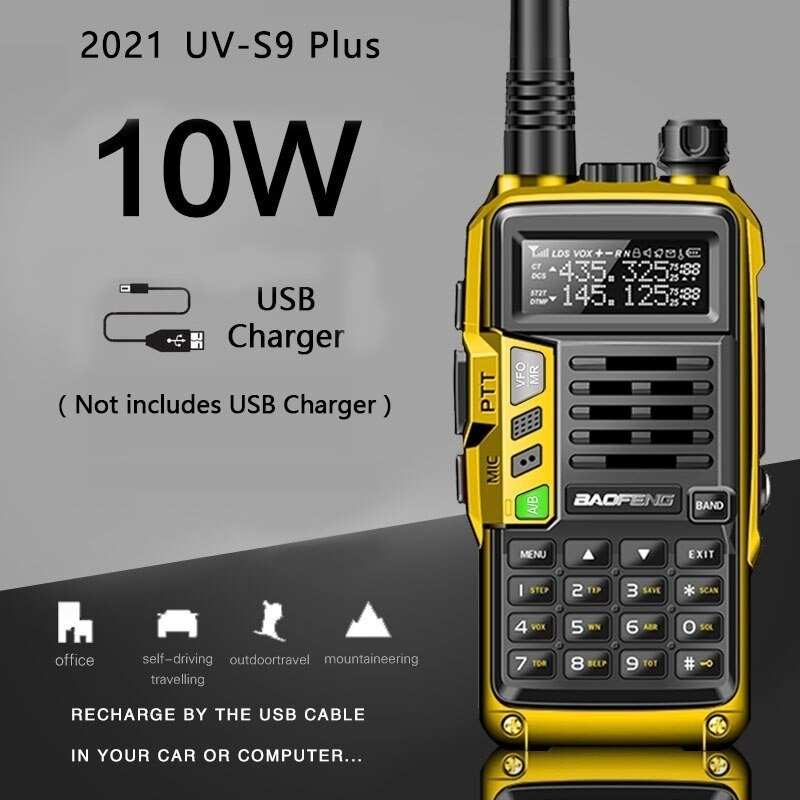 Baofeng　UV-S9 Plus 10W▲ポータブルトランシーバー 10km　 UV-5Rアップグレード▲ブラック　イエロー　レッド　ホワイト_画像2