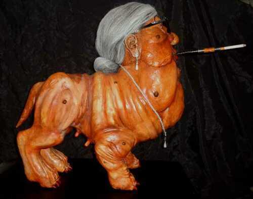  not for sale * Showa Retro *80 period * ornament objet d'art figure person surface dog . man zombi pig brudok. dog * horror monster .. demon Monstar dinosaur 