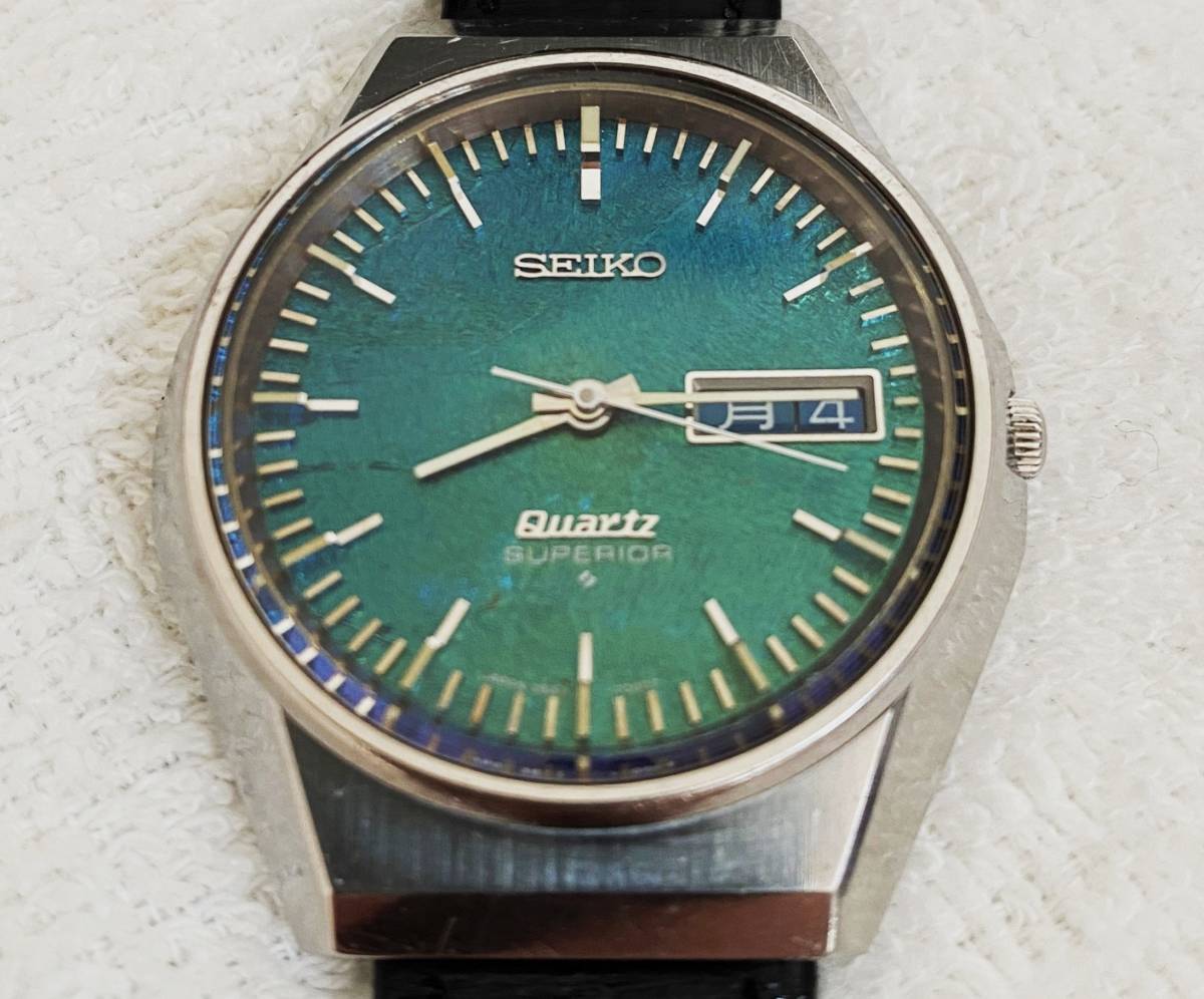 国産品 SEIKO SUPERIOR 3883-7000 モルフォ蝶 メンズ腕時計 電池交換 稼働 中古 さ行