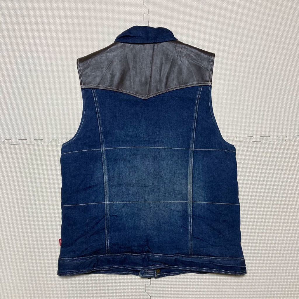 * glum gram Regent Denim Vest leather yoke Denim cotton inside the best 3