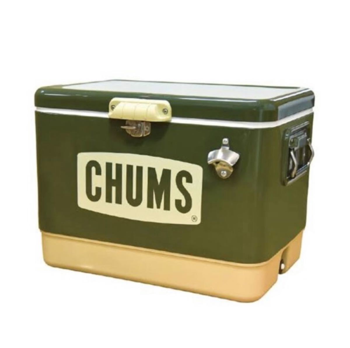 チャムス　CHUMS スチールクーラーボックス　54L CH62-1283  グリーン スチールベルト