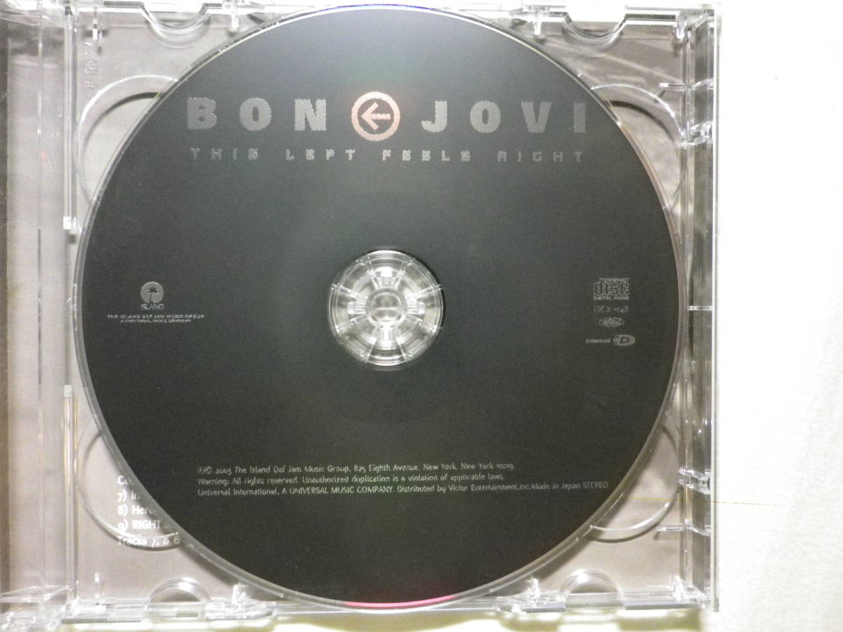 DVD付限定盤 『Bon Jovi/This Left Feels Right(2003)』(2003年発売,UICL-9014,国内盤帯付,歌詞対訳付,ヒット曲再録音アルバム)_画像3