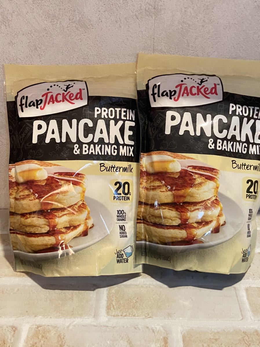 〈送料無料〉 プロテイン パンケーキミックス 【バターミルク】 2袋セット flapjacked ダイエット 糖質制限 ホットケーキ _画像1