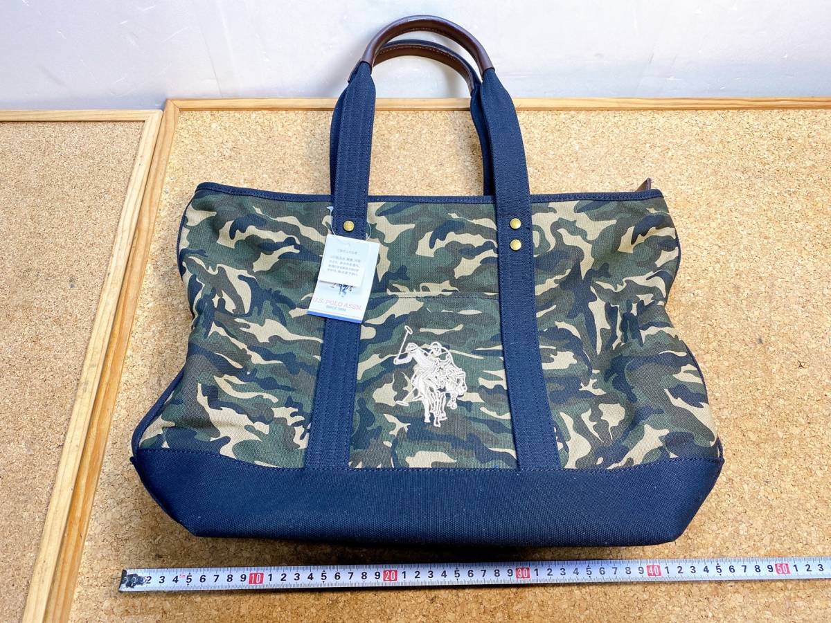  unused valuable POLO Polo canvas tote bag USPA-1881 camouflage pattern camouflage pattern bag Ralph Lauren present condition goods 